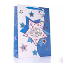 Extra large Tulip gift bags with a happy birthday stars design, set of 6, perfect for celebrating special occasions