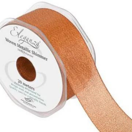 Eleganza Metallic Ribbon Copper 38mm x 20m