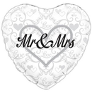 Heart Shaped Mr & Mrs 18" Foil Balloon