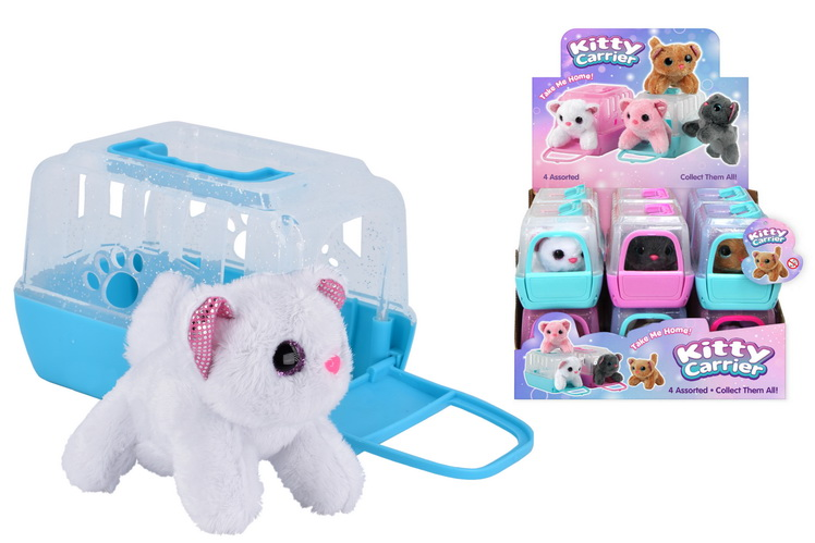 Cat Plush In Carry Case (Colour May Vary)