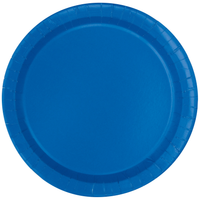 Unique 16 Pack Plates Royal Blue Round 9