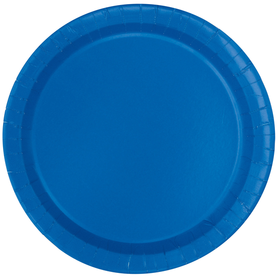 Unique 16 Pack Plates Royal Blue Round 9