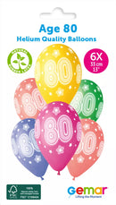 Gemar Cosmic Stars 13-inch latex printed balloons with colorful star designs, set of six for celebration decorations