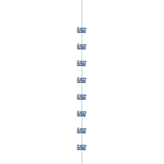 5ft Hanging D cor Happy Birthday Glitz Blue