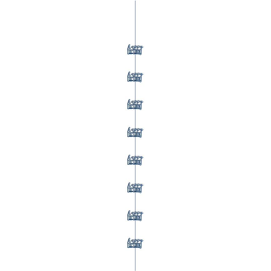 Blue 5ft Happy Birthday glitz hanging decoration by Unique, festive party decor for birthday celebrations.