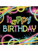 Glow Party Happy Birthday Luncheon Napkins 16pk
