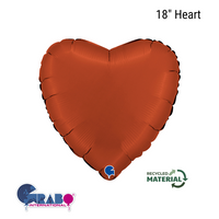 Grabo Foil Balloon Satin Brick Red Heart 18"