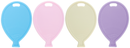 Oaktree 50 Pack Balloon Shaped Weight Pastel Mix