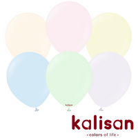 Kalisan Macaron Pale Mix 18" Latex Balloons 25pk
