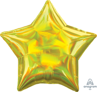 Anagram Foil Balloon Iridescent Yellow Star 18