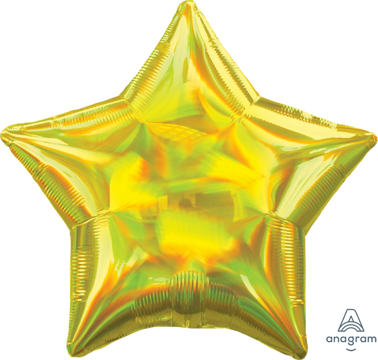 Anagram Foil Balloon Iridescent Yellow Star 18