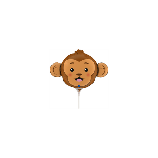 Monkey Animal Head 14" Mini Shape Foil Balloon
