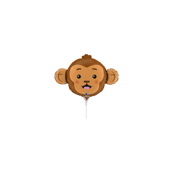 Monkey Animal Head 14" Mini Shape Foil Balloon