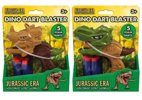 Kandy Toys Dino Head Shooter toy with five darts, colorful plastic dinosaur head design, suitable for kids' outdoor play.
