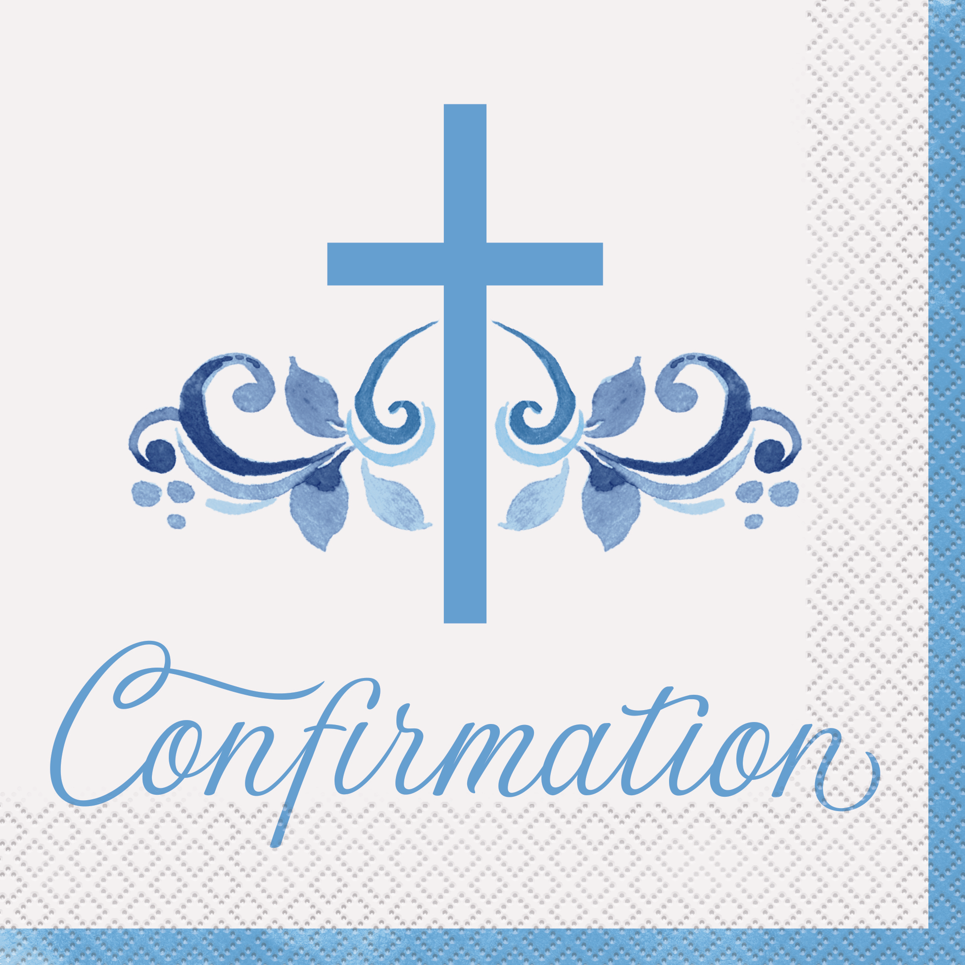 Unique Blue Confirmation Holy Cross Napkins 16pk
