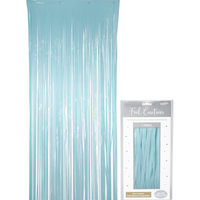Light Pastel Blue Foil Door Curtain 1m x 2m