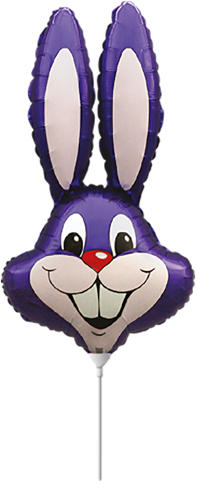 Purple Rabbit 14" Minishape Foil Balloon Loose