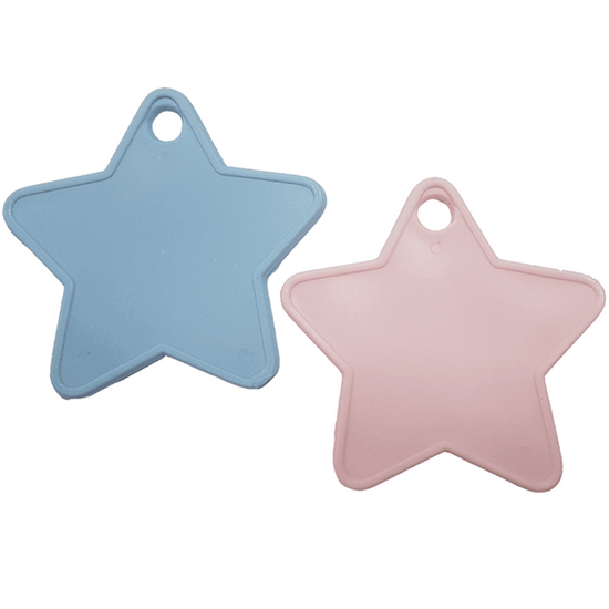 Balloon Weight Light Pink & Blue Star Shape 100pk