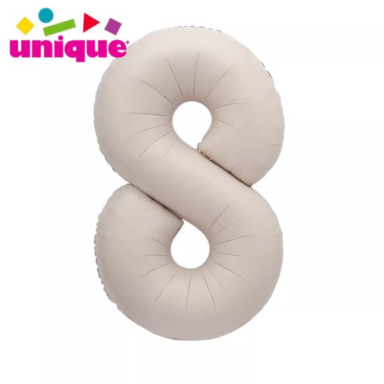 Unique Foil Balloon Matte Nude 34" Number 8