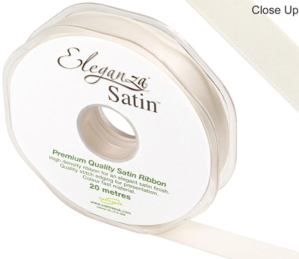 Eleganza Satin Ribbon Ivory 15mm x 20m