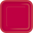 Unique 16 Pack Plates Ruby Red Square 7