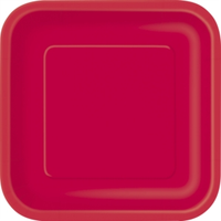 Unique 16 Pack Plates Ruby Red Square 7