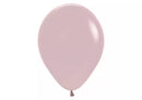 Sempertex Pastel Dusk Rose 12-inch latex balloons, decorated for celebration, in a 12-pack for party decorating.