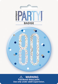 Unique Badge Blue Glitz Age 80 3