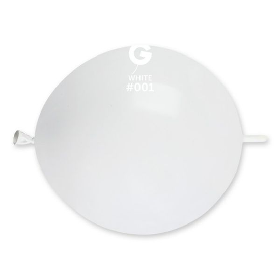 Gemar 50 Pack Latex Balloons Glink White 13