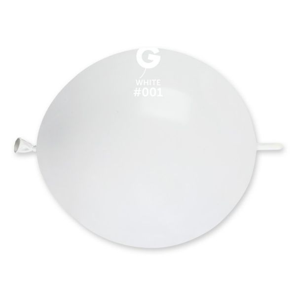 Gemar 50 Pack Latex Balloons Glink White 13