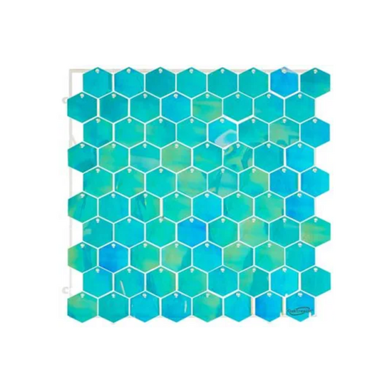 Oaktree Sequin Wall Panel Hexagon Blue 30cm