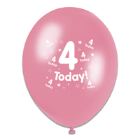 Tiger Feet Age 4 Birthday 10" Balloons 6x8pk