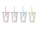 Bunny Cup W/Straw 650ml 24pk