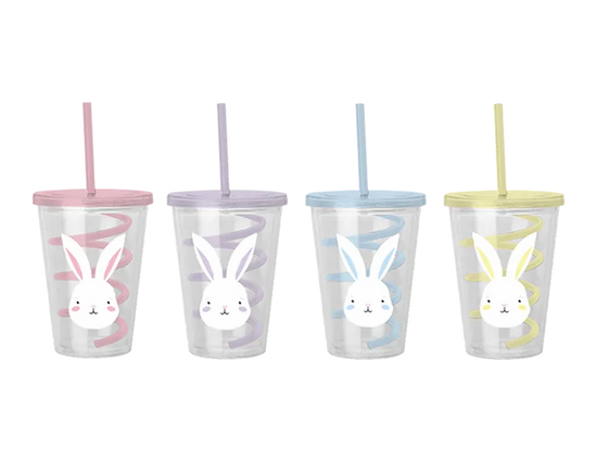 Bunny Cup W/Straw 650ml 24pk