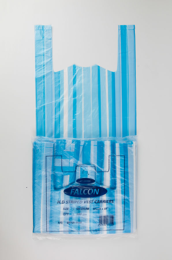 Magnum 100 Pack Carrier Bag Blue Jumbo 12x18x24