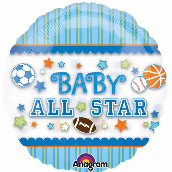 Anagram Foil Balloon Baby Boy All Star 26"