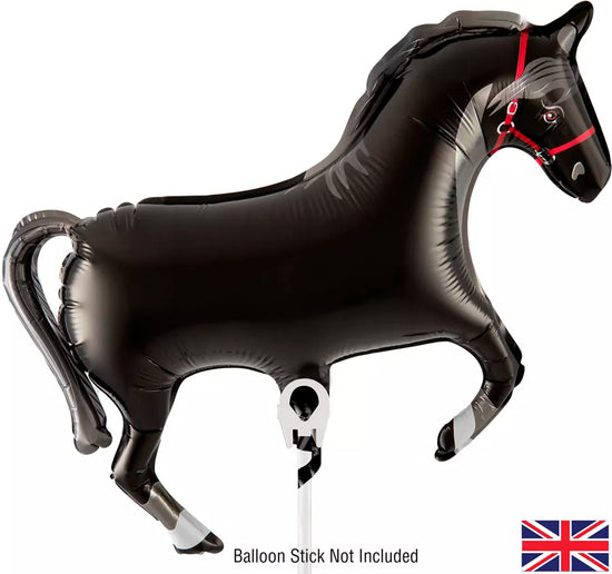 Oaktree Horse Black 15.5" Air Fill Foil Balloon