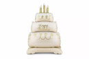 PartyDeco 39-inch standing cake foil balloon inflated with air, designed for celebration decor and party decorations