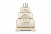 PartyDeco 39-inch standing cake foil balloon inflated with air, designed for celebration decor and party decorations