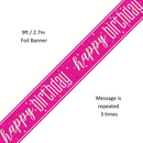 Unique Banner Pink Glitz Birthday 9ft