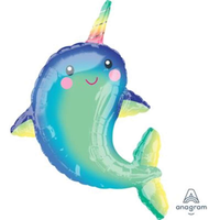 Anagram Foil Balloon Happy Narwhal 39"