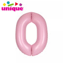 Unique Foil Balloon Matte Pink 34" Number 0