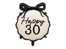 Black & Cream Happy 30th Birthday 18" Foil Balloon