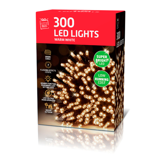 Uncle Bills 300 Pack LED Lights Warm White