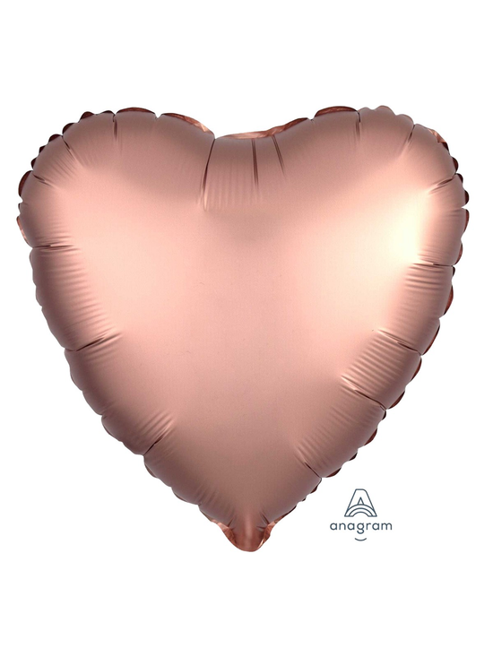 Anagram Satin Luxe Rose Copper 18" Heart Foil
