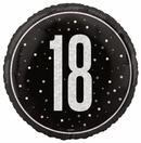 Unique Foil Balloon Black Glitz Age 18 18"