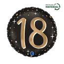 Grabo Age 18 Black & Gold 18" Foil Balloon