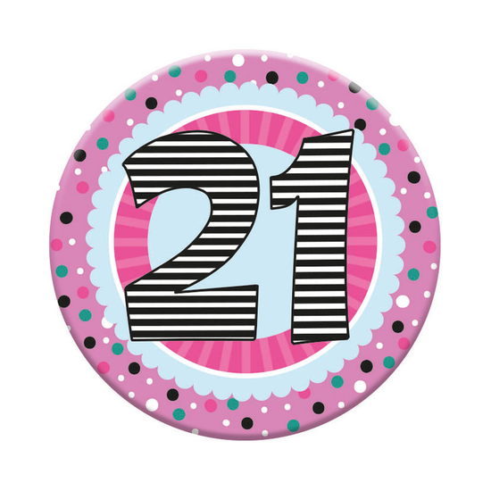 Small Badges Age 21 Female 6pk