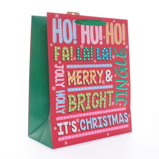 Gift Bag It's Christmas Large Portrait 12pk