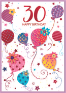 Isabel's Garden 6 Pack Cards C50 Birthday Age 30